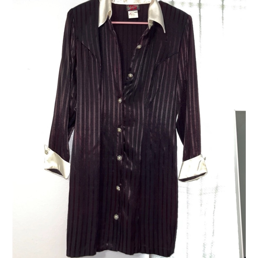 Vintage black and white dress with pearl buttons